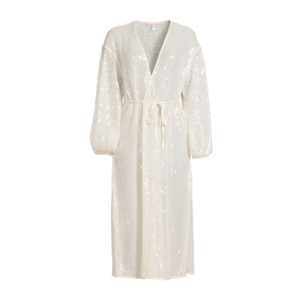 Hutch Anthropologie Jackson Sequin-Embellished Duster White Size S - Picture 1 of 6
